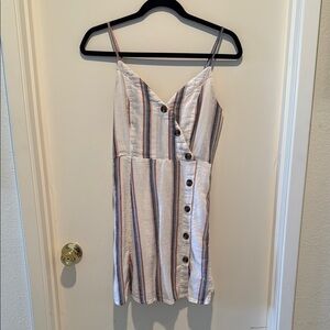 American Eagle Outfitters Tan Buttoned Sundress